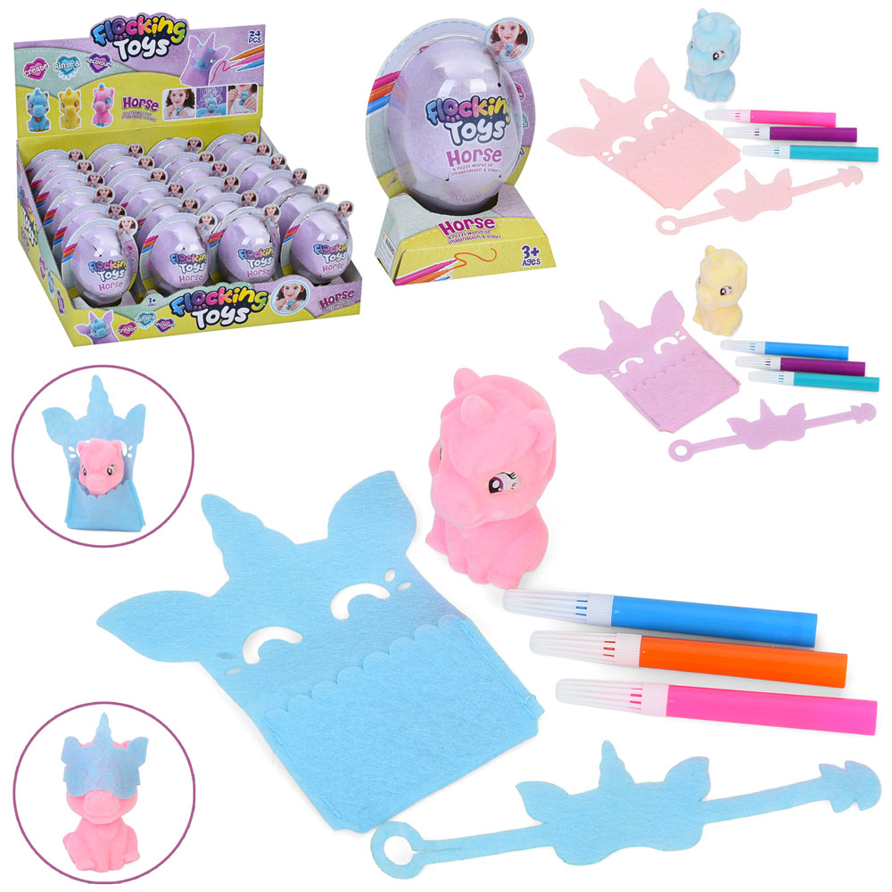 Набір для творчості 3311C фігурка-розмальов.,єдиноріг,змивається водою,флом.3шт.,24шт.в диспл.,лист.