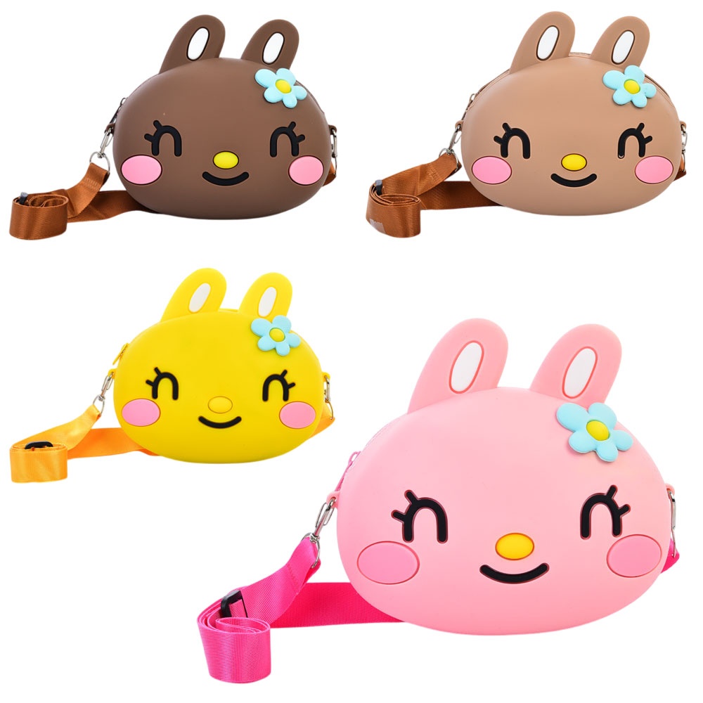 Сумочка T00253 зайчик, застібка-блискавка, довга ручка, силікон, 4 кольори, кул.