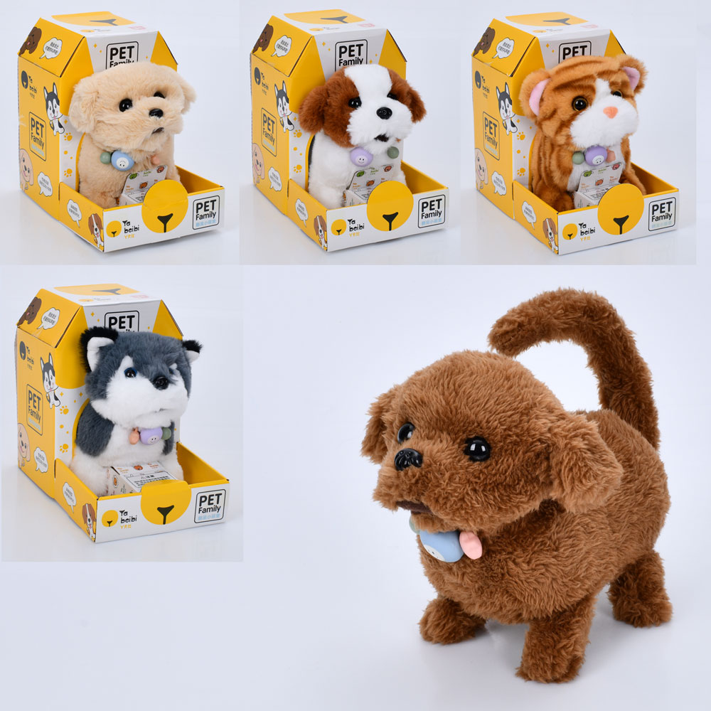 М'яка іграшка FG240408181A тварина,ходить,рух. хвіст та голова,5 видів,муз.,бат.,кор.,13,5-19-19,5см