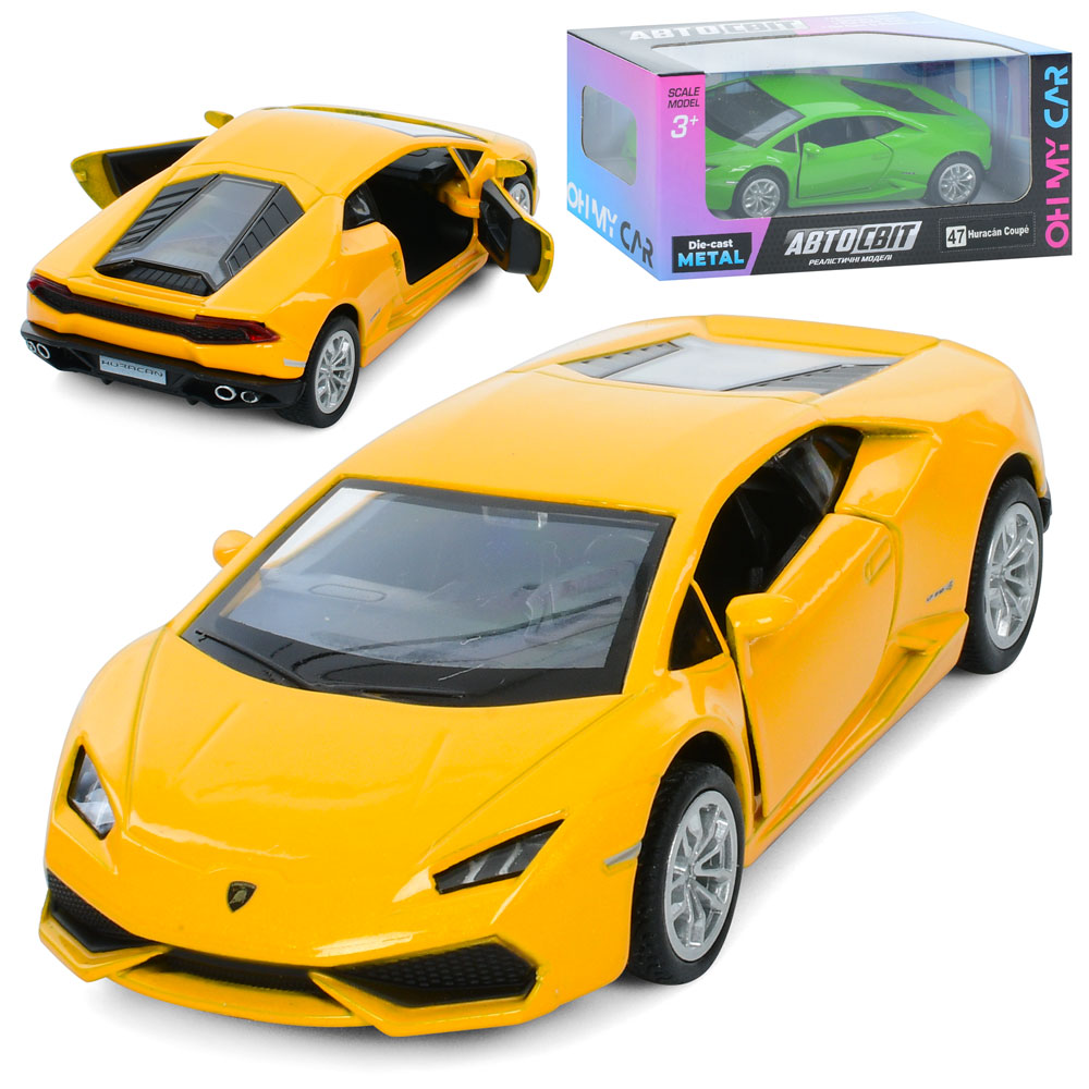 Машина AS-3096 АвтоСвіт,Lamborghini Huracan,мет.,інерц.,відч.двері,гум.колеса,2кольори,кор.,15,5-7-7
