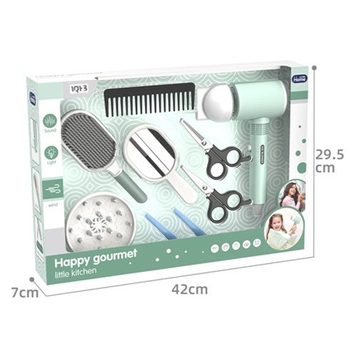 Набір аксесуарів A2010-2 набір перукаря,фен-повітря,дзерк.,гребін.,ножиці,на бат.,в кор.,42-29,5-7см