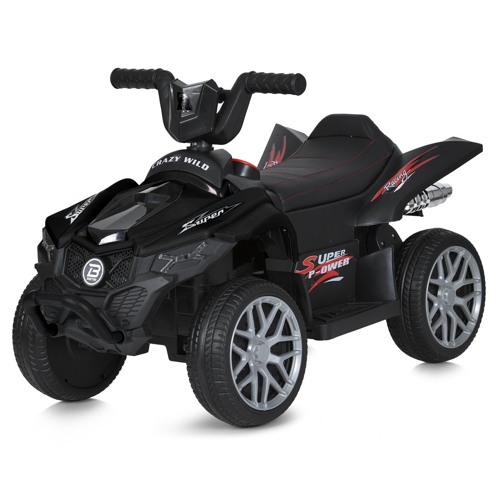 Квадроцикл M 6181EL-2 2 мотори*25W, 1акум.12V7AH, MP3, USB, EVA, TF, шкіра, муз., світло, чорний.