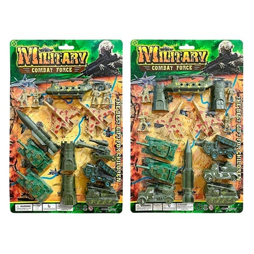 Набір з транспортом 61611-1-2 військовий, літак, гелікоптер,танк,гармата,солтат,2вида,лист,28-43-4см