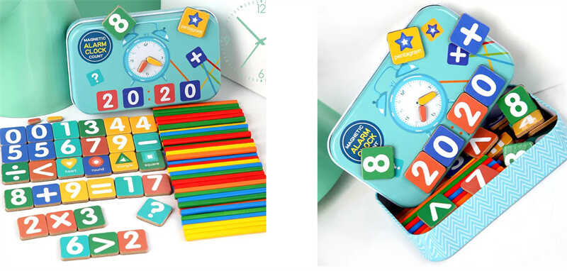 Фотография 1 товарной позиции интернет-магазина детских игрушек www.smarttoys.com.ua Математика C 60428 (180) дерев’яні цифри, арифметичні знаки, на магнітах, палички для лічби, в коробці