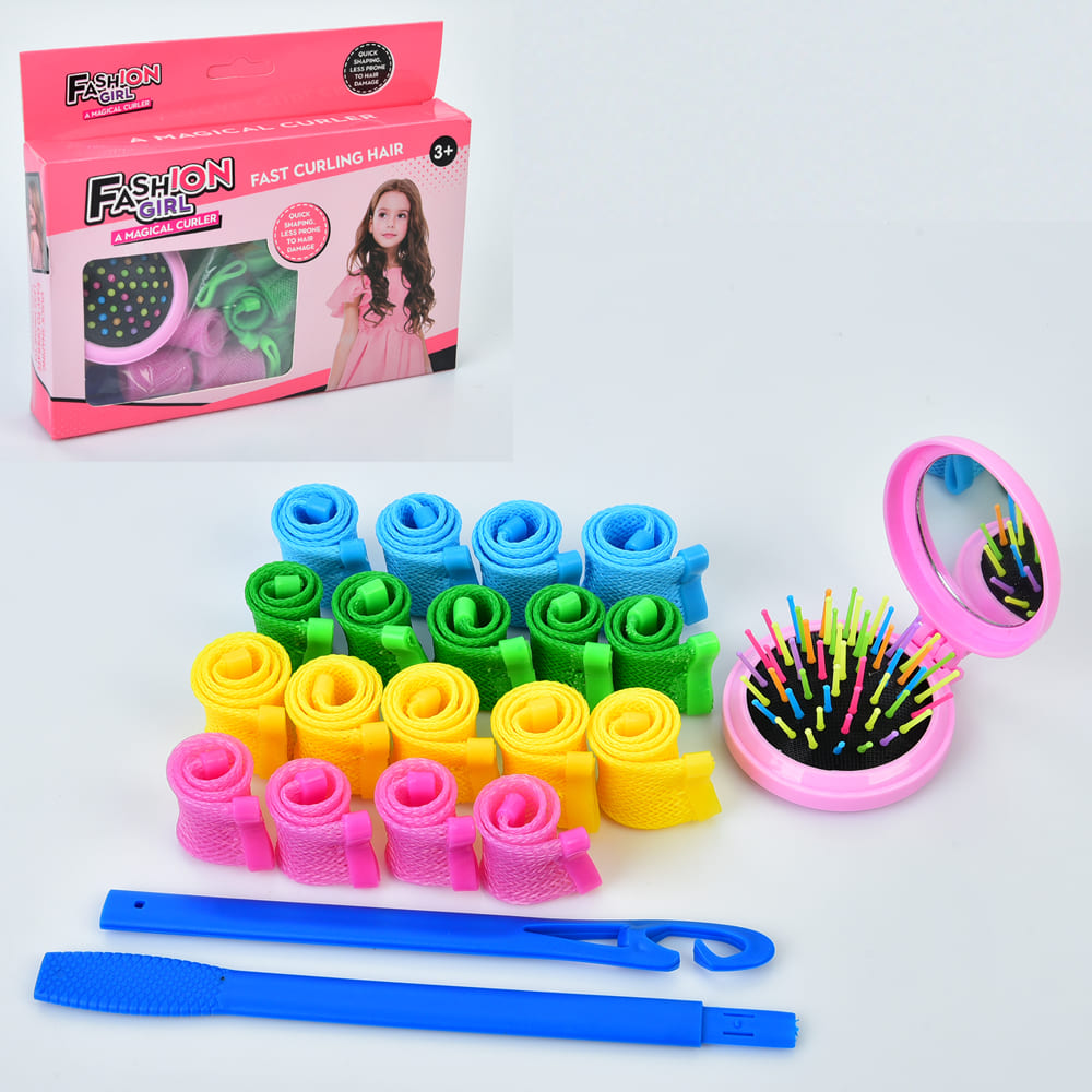 Аксесуар для волосся 760-3 (60шт) набір перукаря, набір для завивки волосся, бігуді спіральні, в кор-ці, 20,5-17-3,5см