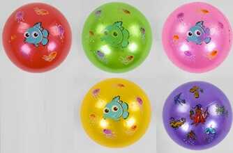 Фотография 1 товарной позиции интернет-магазина детских игрушек www.smarttoys.com.ua М'яч гумовий C 57112 (500) 5 кольорів, діаметр 17 см, вага 70 грамів
