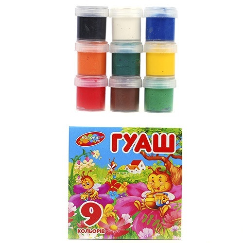 Гуаш "Бджілки" 9кол/12гр