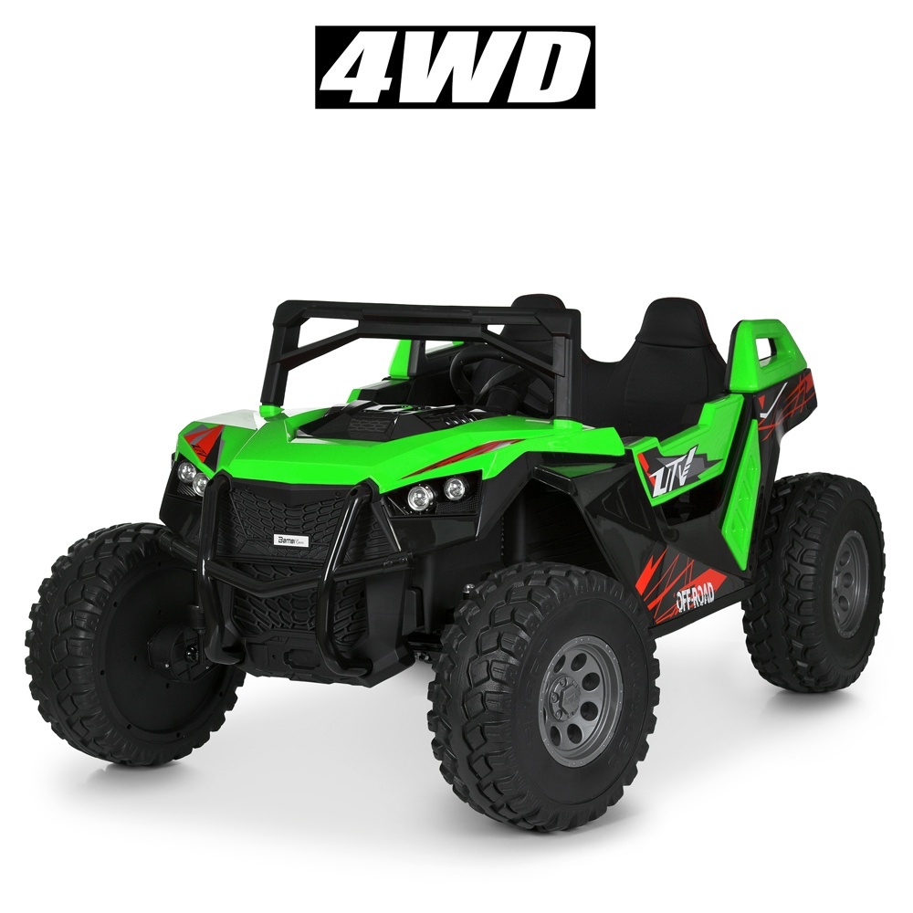 Джип M 6291EBLR-5(24V) 2,4G, 4мотори35W, 2акум12V7AH, MP3, USB, BT,EVA,TF,шкіра,світло, муз.,зелений