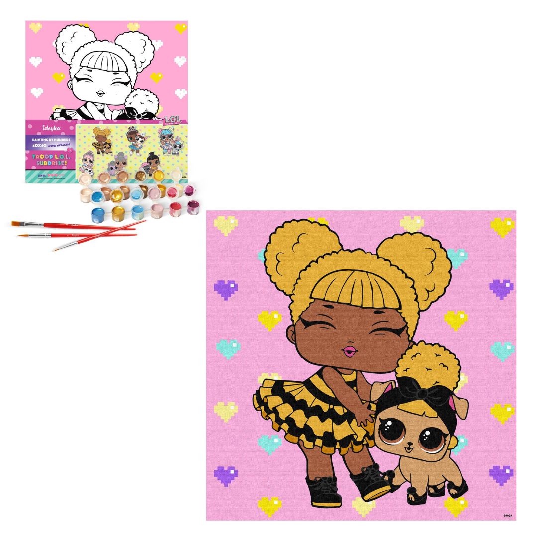 Набір для розпису по номерах для дітей "L.O.L. Surprise! TroopSurprise Queen Bee With Queen Pup" 40х