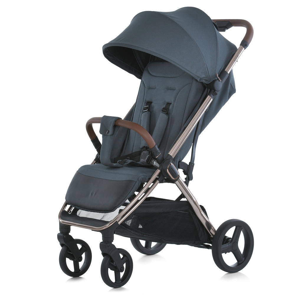 Візок дитячий ME 1192 AXIS Volcanic Gray прогулянковий, до 22 кг., PU колеса, рег. ручка,чохол,сірий