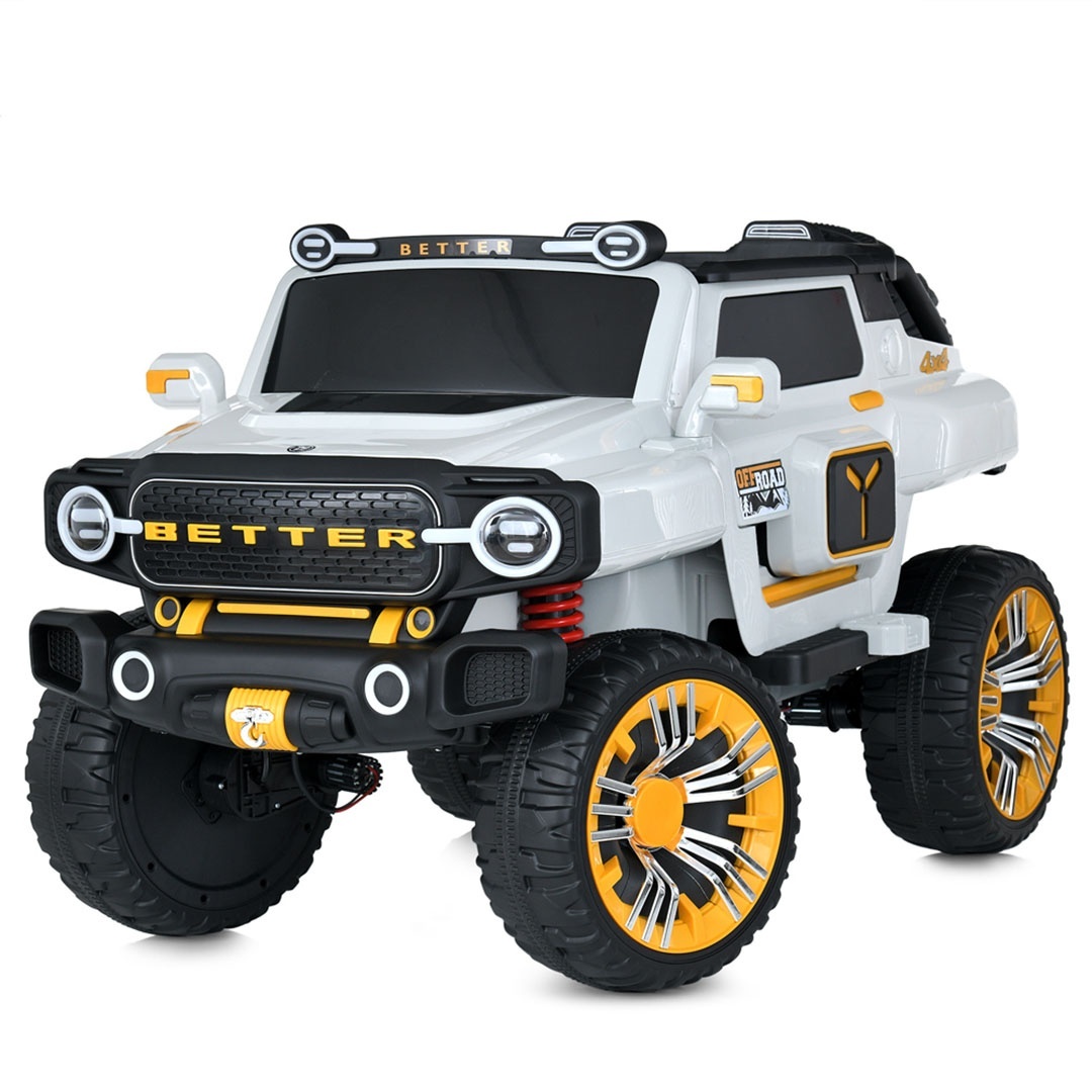 Джип M 5821EBLR-1(24V) радіокер.,2,4G, 1*24V8AH,4*45W, MP3, TF, USB, BT,EVA,шкіра, муз.,світло,білий