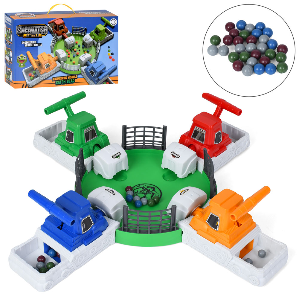 Настільна гра 595-7 Битва екскаваторів/Батл екскаваторів, ігрове поле (4 екскаватори), кульки, кор.