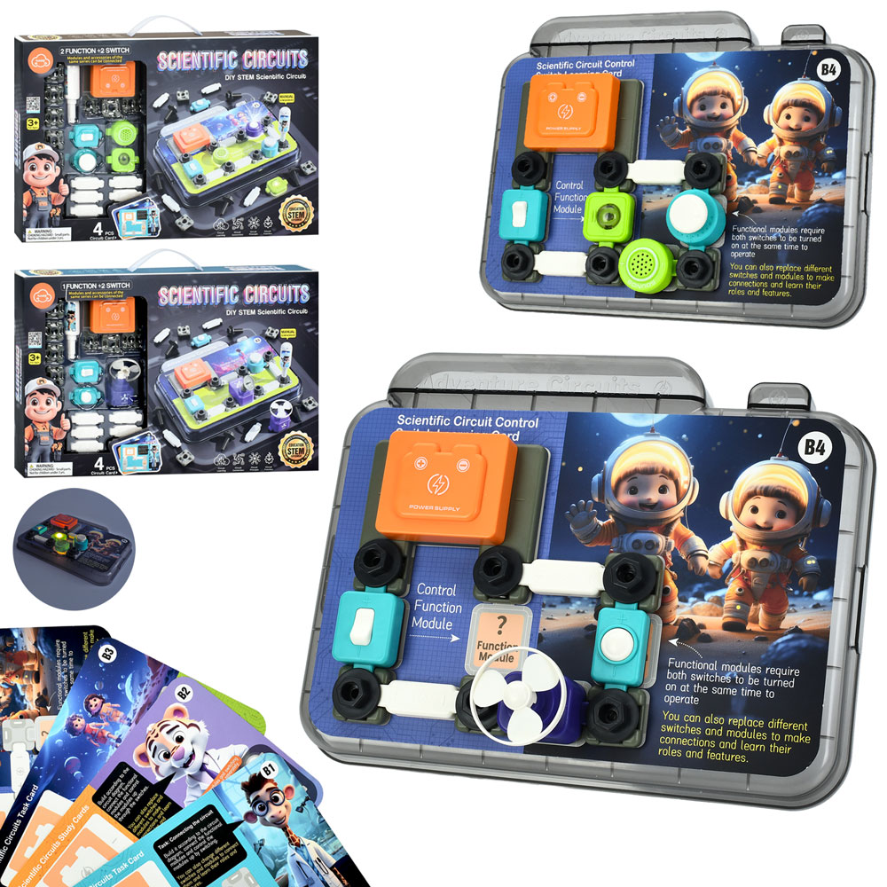 Конструктор 77-52K-53K електронний, 32 та 33 деталі, 2 види, на бат-ці, в кор-ці, 45-29-5,5см