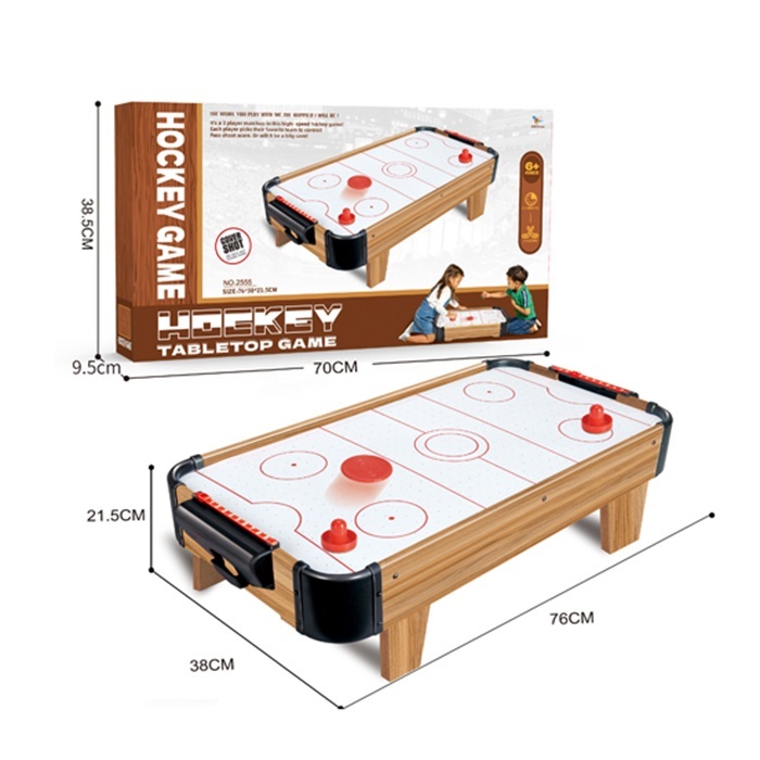 Настільна гра 2555 аерохокей,дерев.,на ніжках,2 шайби,2 біти,шкала вед.рах.,бат.,кор.,70,5-39,5-10см
