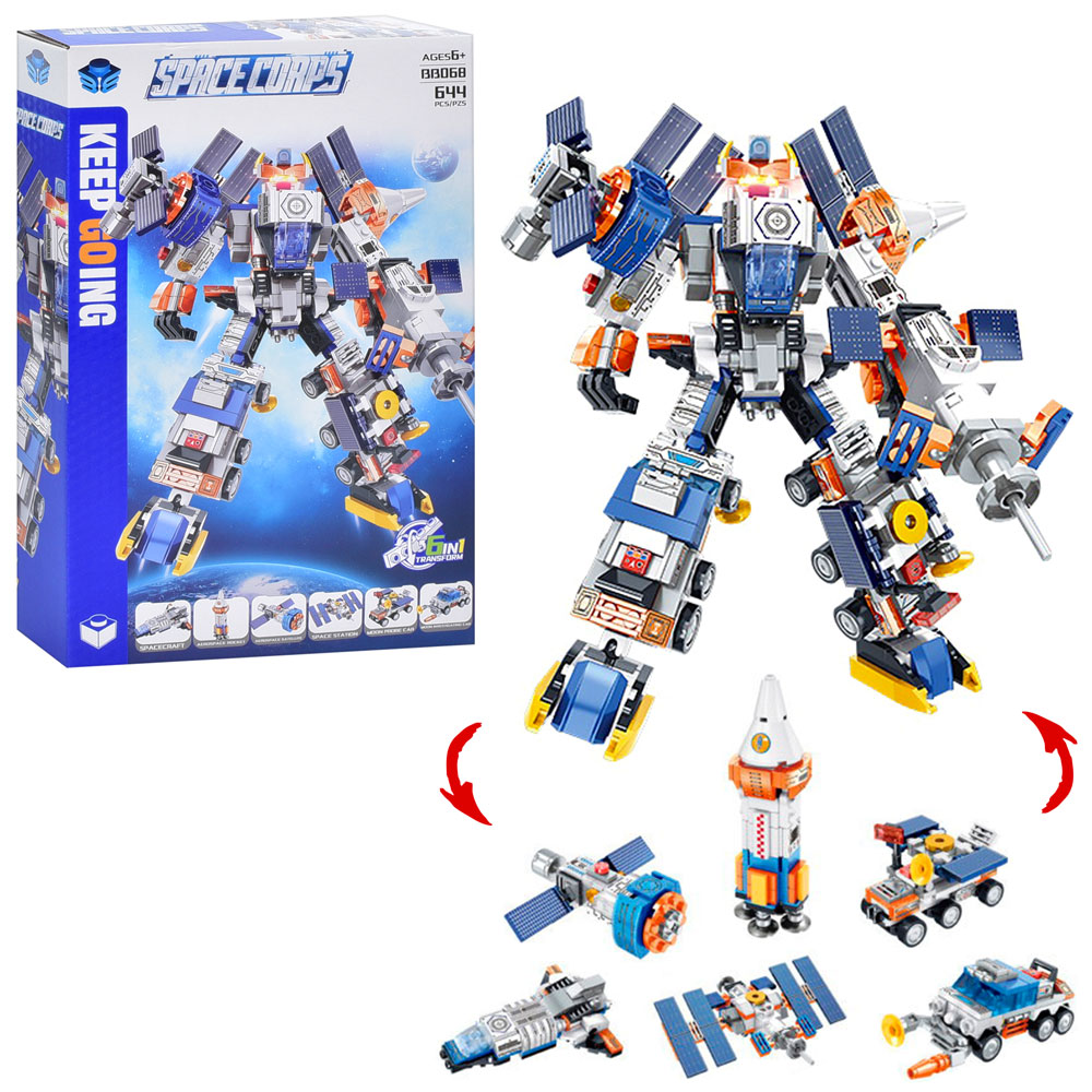 Конструктор BB068 космічна техніка, 6в1, 644 дет., кор., 42-27-6,5 см.