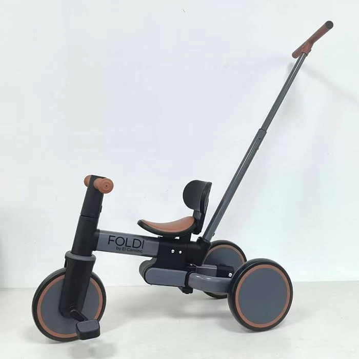 Велосипед дитячий ME 1202 FOLDI Graphite 3в1, 3 кол. EVA 8д., батьківська ручка, графіт.