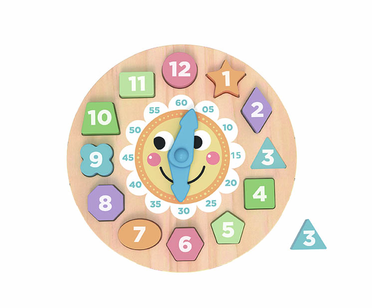 Дерев'яна іграшка TL675N годинник, сортер, кор., 29,5-29,5-5 см.