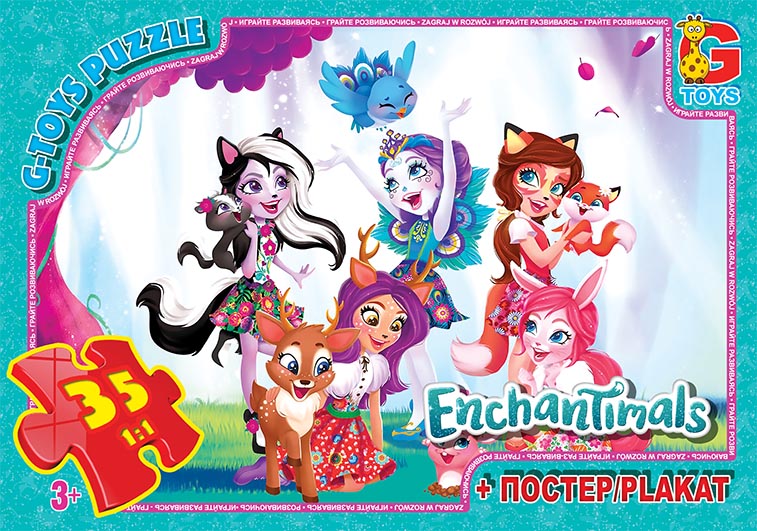 EA201 Пазли ТМ "G-Toys" із серії "Enchantimals", 35 ел. 