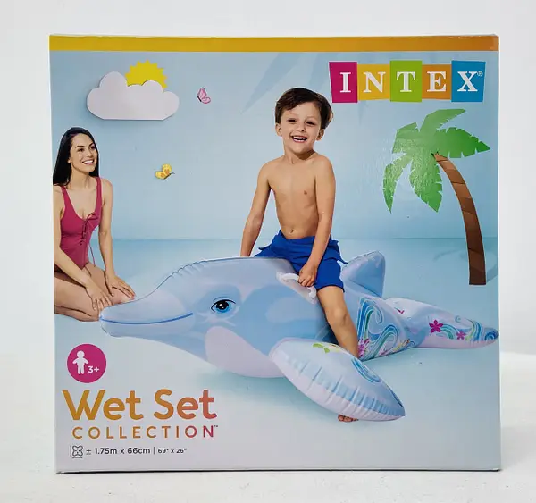 Плотик 58535 дельфін, 175-66 см., ручки 2 шт., до 40 кг, рем компл., кор., 20,5-19-7 см.