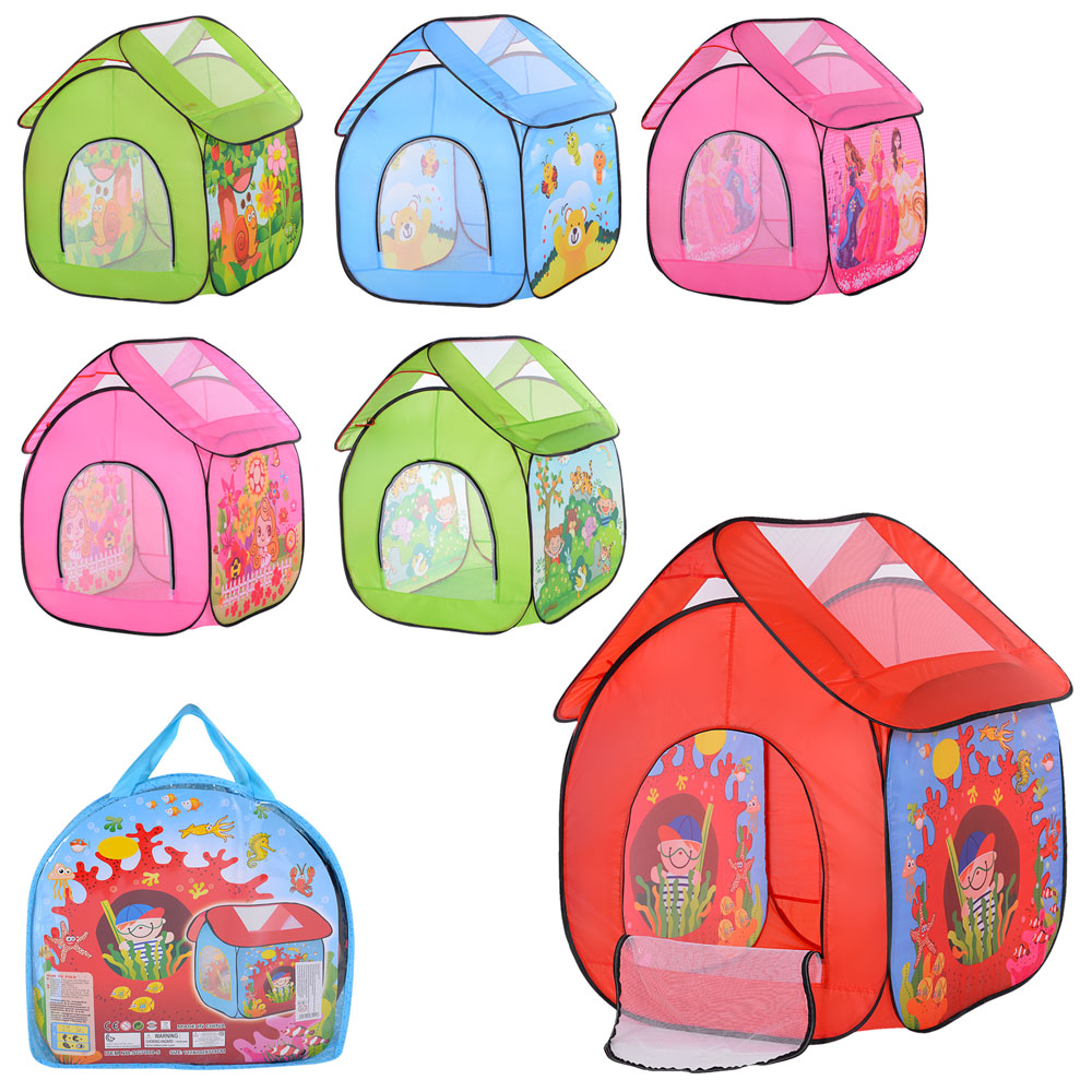 Намет M 3756 будиночок, 1 вхід - сітка/заст.-блискавка, вікно-сітка, 6 видів, сумка, 37-37-5 см.