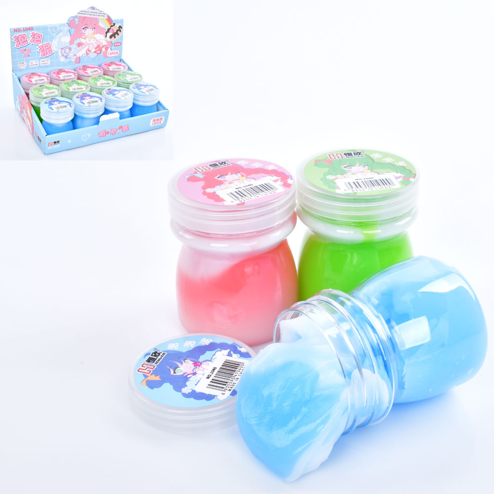 Лизун MK 5138 желейний, баночка з кришкою, 3 кольори, 12 шт. в диспл., 24-7,5-18 см.