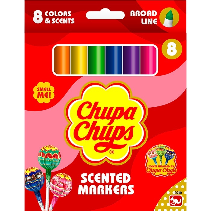 Фломастери 9219 8 кольорів, аромат., кор., 12,5-17-1,5 см.