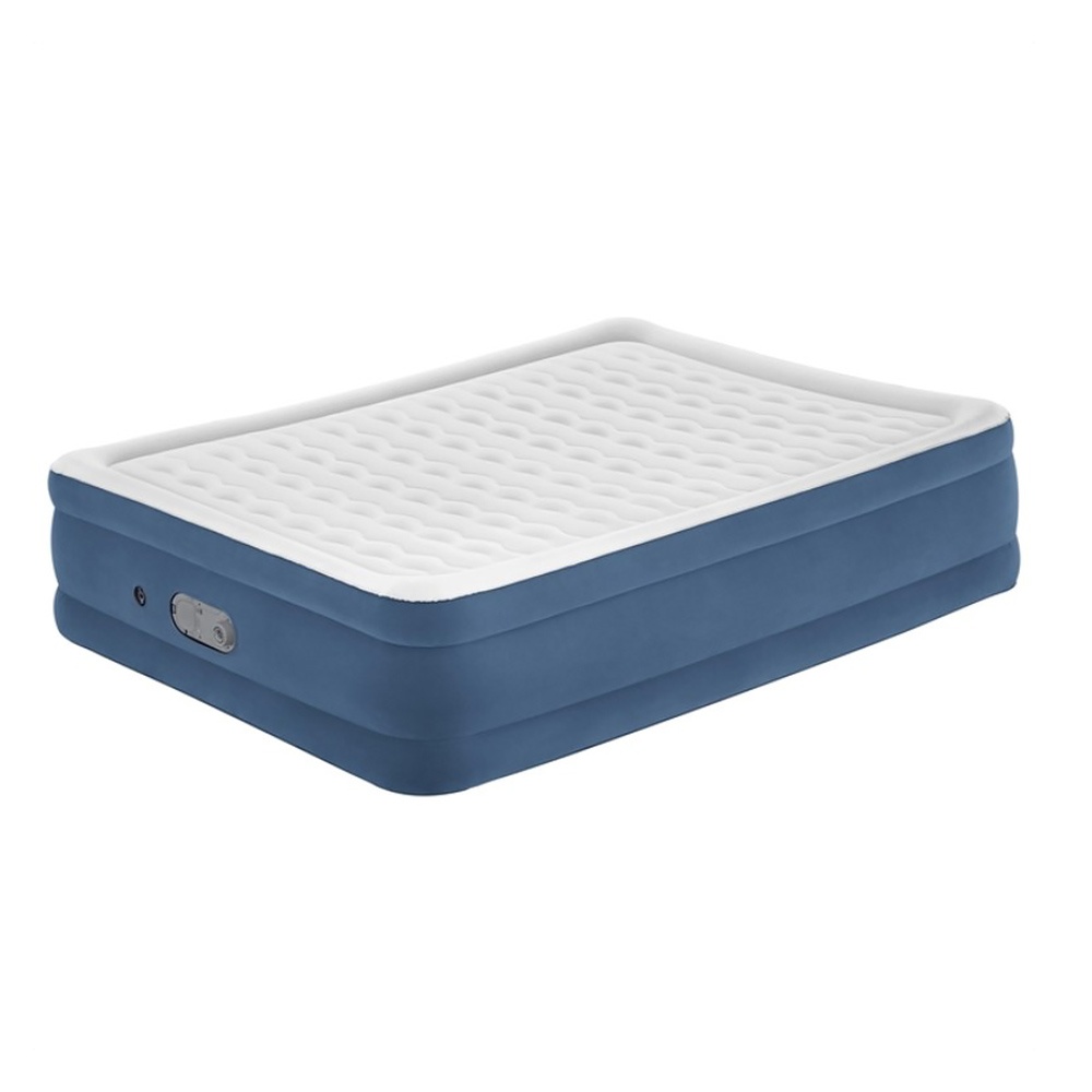 Велюр ліжко BW 67624 вмонтований насос 220-240V, сумка, ремкоплект, кор., сірий, 203-152-46 см.