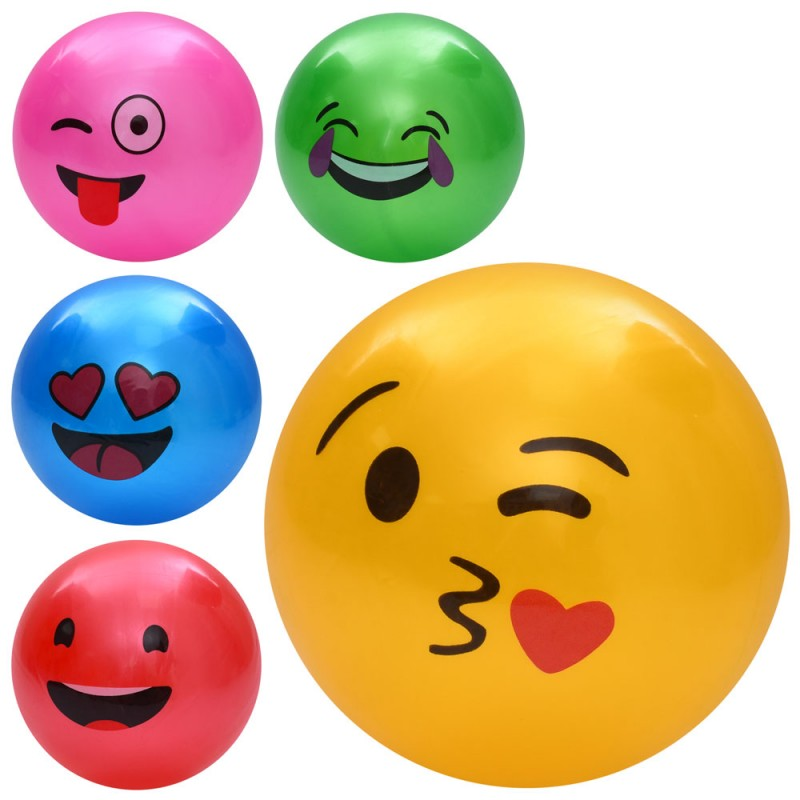 М'яч дитячий MS 4847 9 дюймів, смайл, 57-60г, 4 види/мікс кольорів