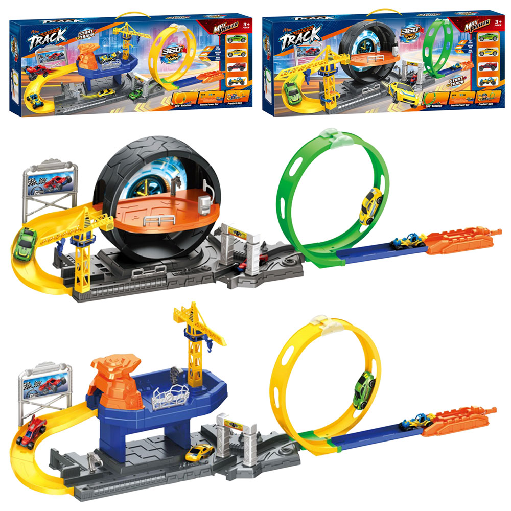 Гараж 8205-06 2в1 (трек), оберт 360, запуск машинок, машинка 7см 4шт, 2 в. в кор-ці, 79-31-9,5см
