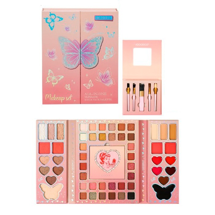 Косметика IG3259 тіні,рум'яна,палетка54кольори,пензлики, в кор-ці, 17-22-2,5см