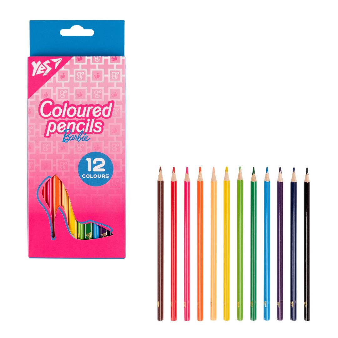 Олівці кольорові Yes 12 кол. "Barbie" рожевий