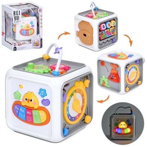 Гра MSS-008 куб, піаніно, сортер, шестерні, рух. дет., лабіринт,муз.,світло,бат.,кор.,18,5-16,5-24см