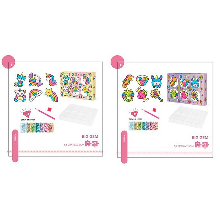 Набір для творчості F3002A-B алмазна мозаїка, наліпки, стрази, 2 види, кор., 22-16-2,5 см.