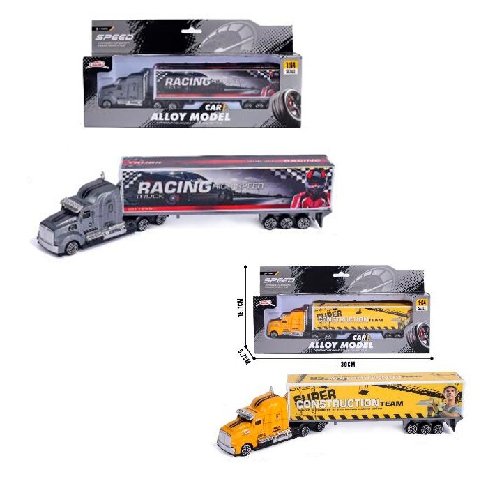 Трейлер BE6890-64B-C метал, 26см, 1:64, 2 види, в кор-ці, 30-14-5,5см