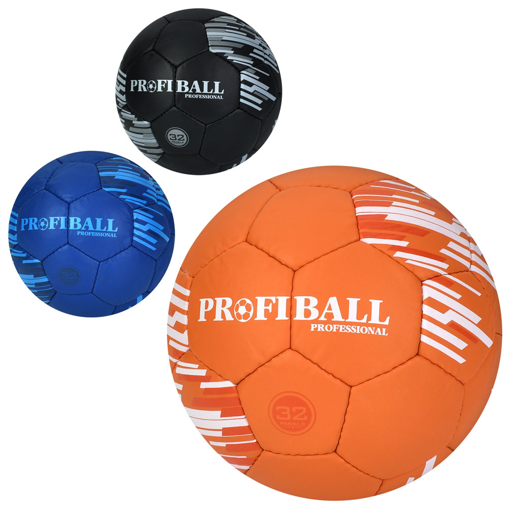 М'яч футбольний 2500-307 розмір 5,  ПУ1, ручна робота, 32 панелі, 410-430г, 3 кольори, в пакеті