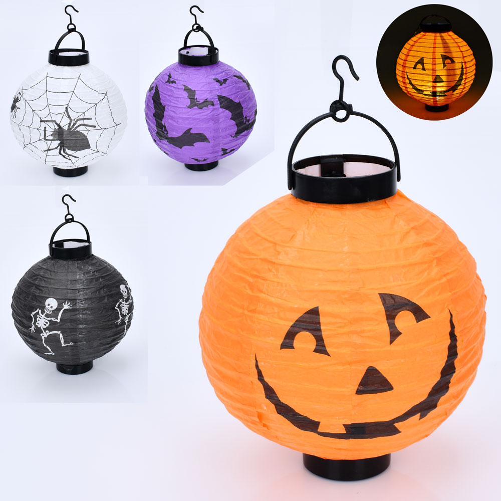 Ліхтарик FG240308030Q Хелловін/Halloween, куля, 4 види, світло, бат., кул., 20-19-3,5 см.