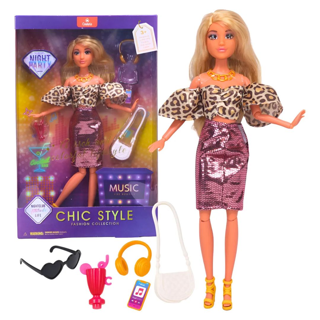 Лялька 616593 30см, шарнірна, сумка, навушники, аксесуари, кор., 21-33-5см