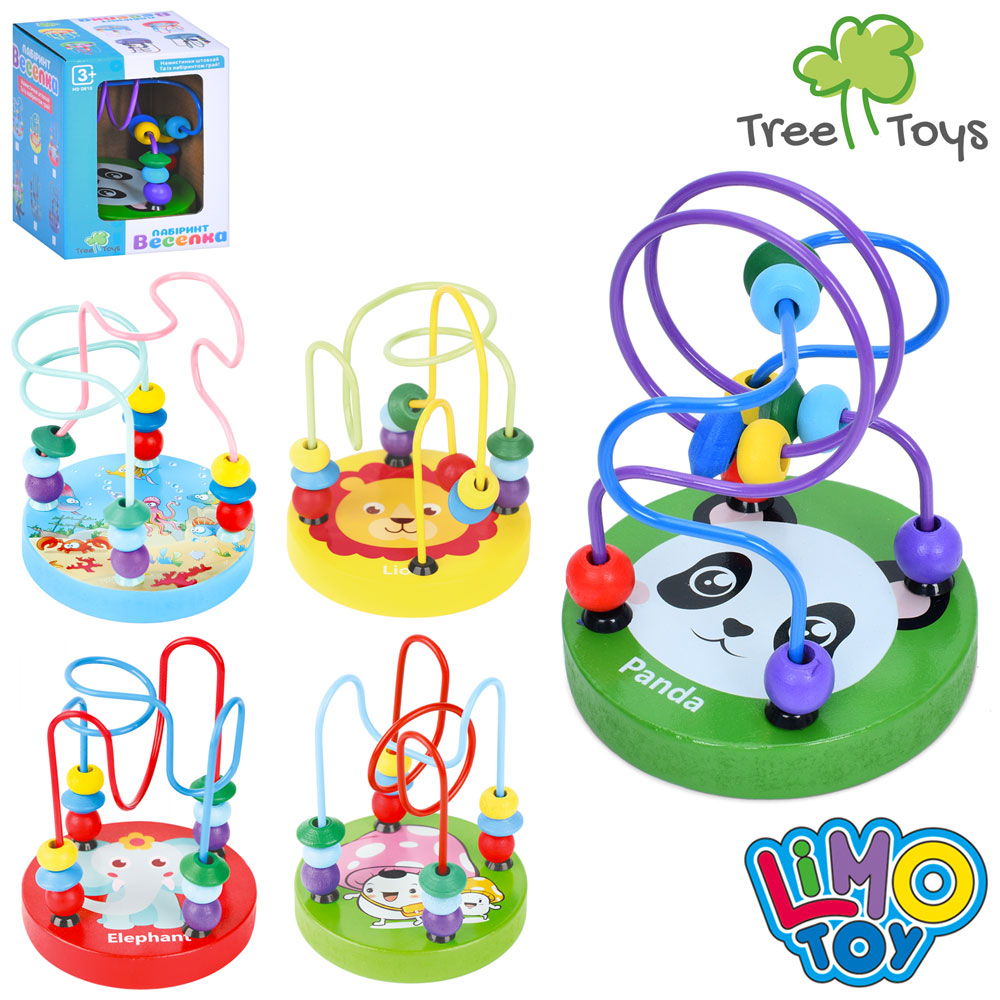 Дерев'яна іграшка лабiринт MD 0810 на дроті,слово на англ,мікс видів,1ящик - 1 вид,кор.,9,5-13-9,5см