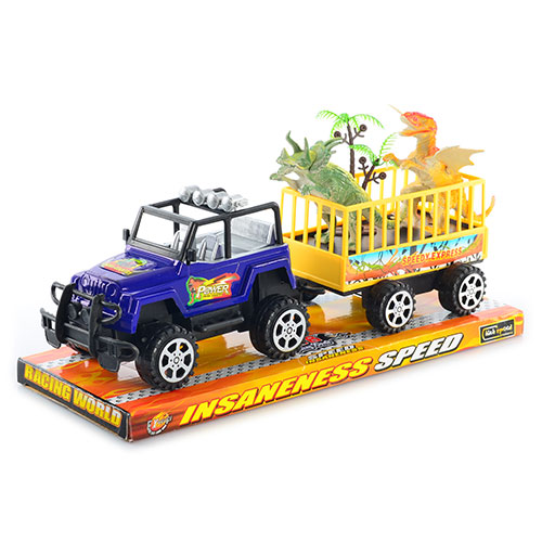 Трейлер 906-131 інерц., клітка з динозаврами, бліст., 29-8-9см