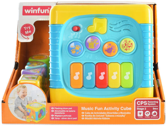 Гра 0741 NL  WinFun музичний кубик, звуки тварин, сортер, світло, бат., кор.