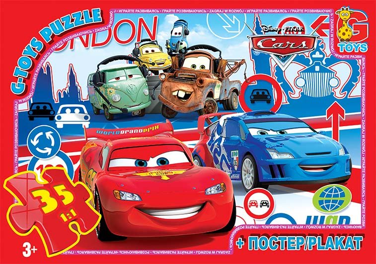 Z10179 Пазли ТМ "G-Toys" із серії "Тачки", 35 елементів