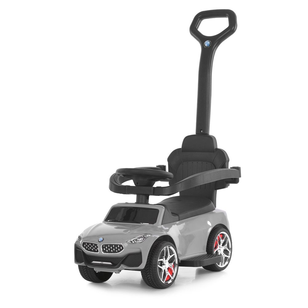 Каталка-толокар M 6253EL-11 бат.ручка, муз, світло, шкіра, підсклянник, MP3, BLUETOOTH, сірий