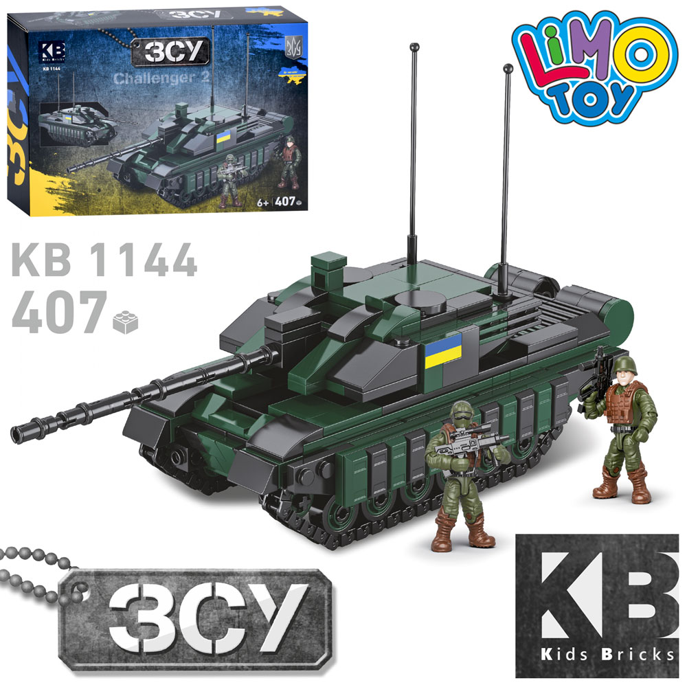 Конструктор KB 1144 військовий, танк, Challenger 2, фігурки, 407 дет., кор., 32-22-6 см.