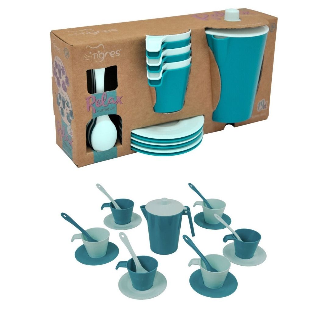 Набір посуду кавовий "Релакс" 19 ел. в коробці (ціан), Tigres