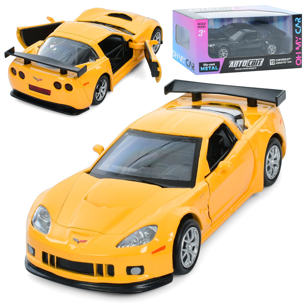 Машина AS-3079 АвтоСвіт,Chevrolet Corvette C6-R,мет.,інерц.,відчин.двері,гум.колеса,2кольори,кор.,15