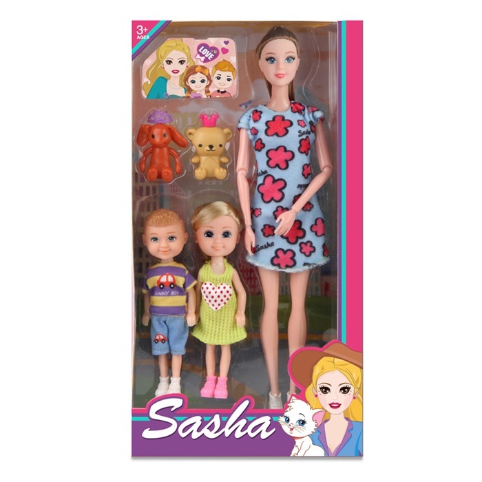 Лялька 51822 шарнірні руки, 2 дітей, іграшки, кор., 17-32-6 см.