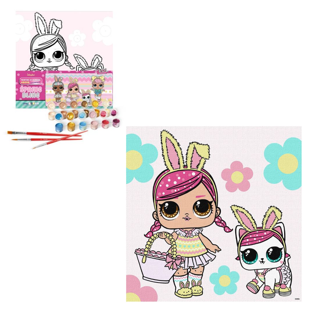 Картина за номерами для дітей "L.O.L. Surprise! Spring Bling Hops with Kittea" 40х40 см