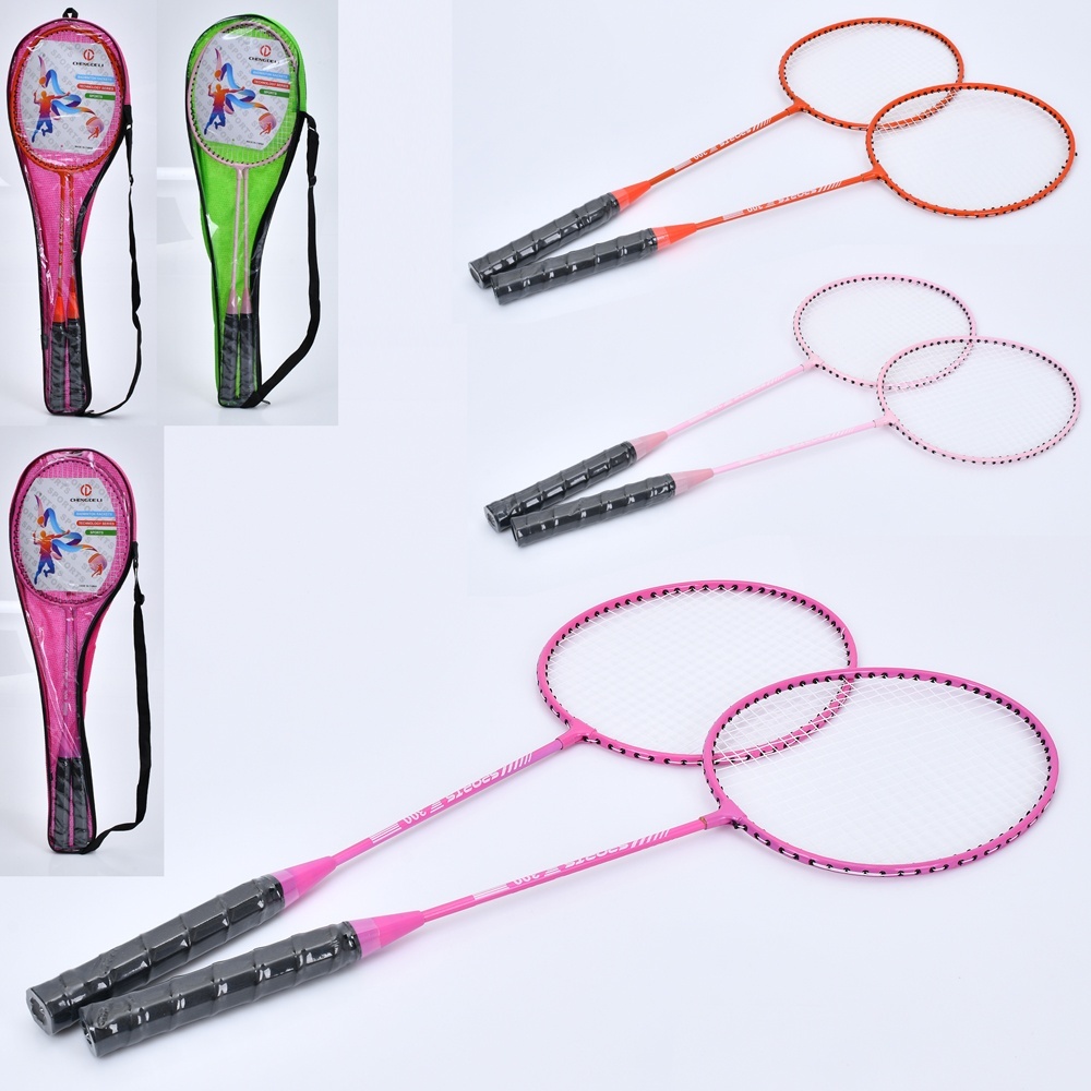 Бадмінтон MS 4393 ракетка 2 шт., мет., 3 кольори, чохол, 68-21-3 см.