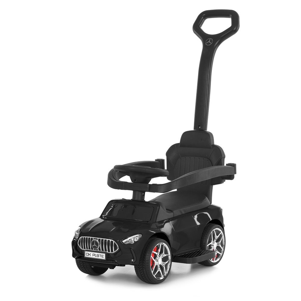 Каталка-толокар M 6255EL-2 бат.ручка, муз, світло, шкіра, підсклянник, MP3, BLUETOOTH, чорний