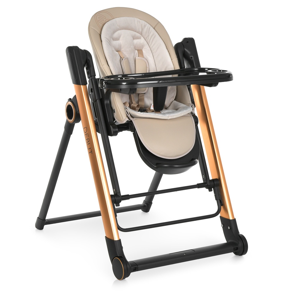 Стільчик-гойдалка ME 1102 DEBUT Posh Beige радіокер.,ел.прив.,для годув.,5точ.рем.,тайм, муз.бежевий